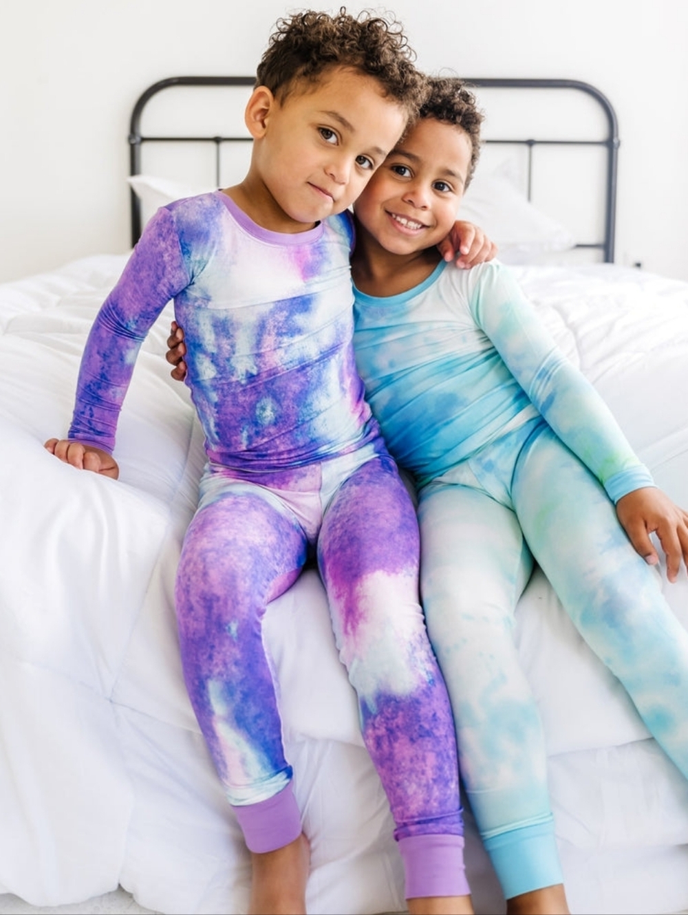 Little Sleepies Bamboo Purple Watercolor Tie Dye Two-Piece Pajama Set- 4T- Cozy